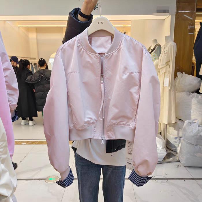 Women's Japanese-Style Petite Loose Short Jacket: Spring & Autumn Baseball Flight Workwear Coat