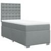 Exclusive House - Bed Slat Base with Mattress Light Grey 100x200cm Fabric