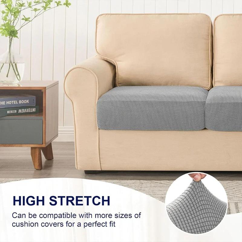 Jacquard Woven Fabric Pure Couch Fitted Covers Polar Thermal Fleece Fabric Form Fitting Sofa Seat Covers Detachable Couch Protector Furniture Cover