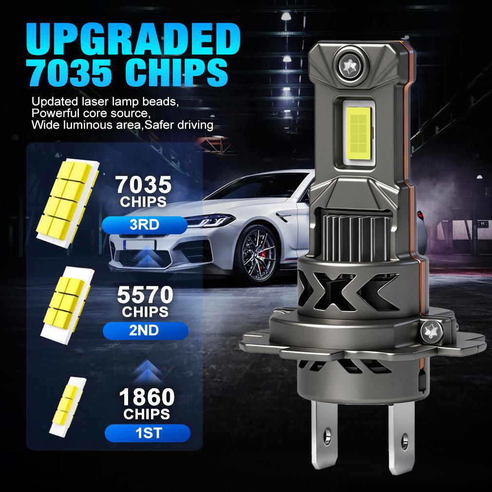 2 Stück H7 LED Scheinwerfer Canbus Birnen Mini Kabellos 36000LM 80W 6500K CSP für Autoscheinwerfer Auto Turbo Lampen LED Automobil Plug&Play Licht 12V