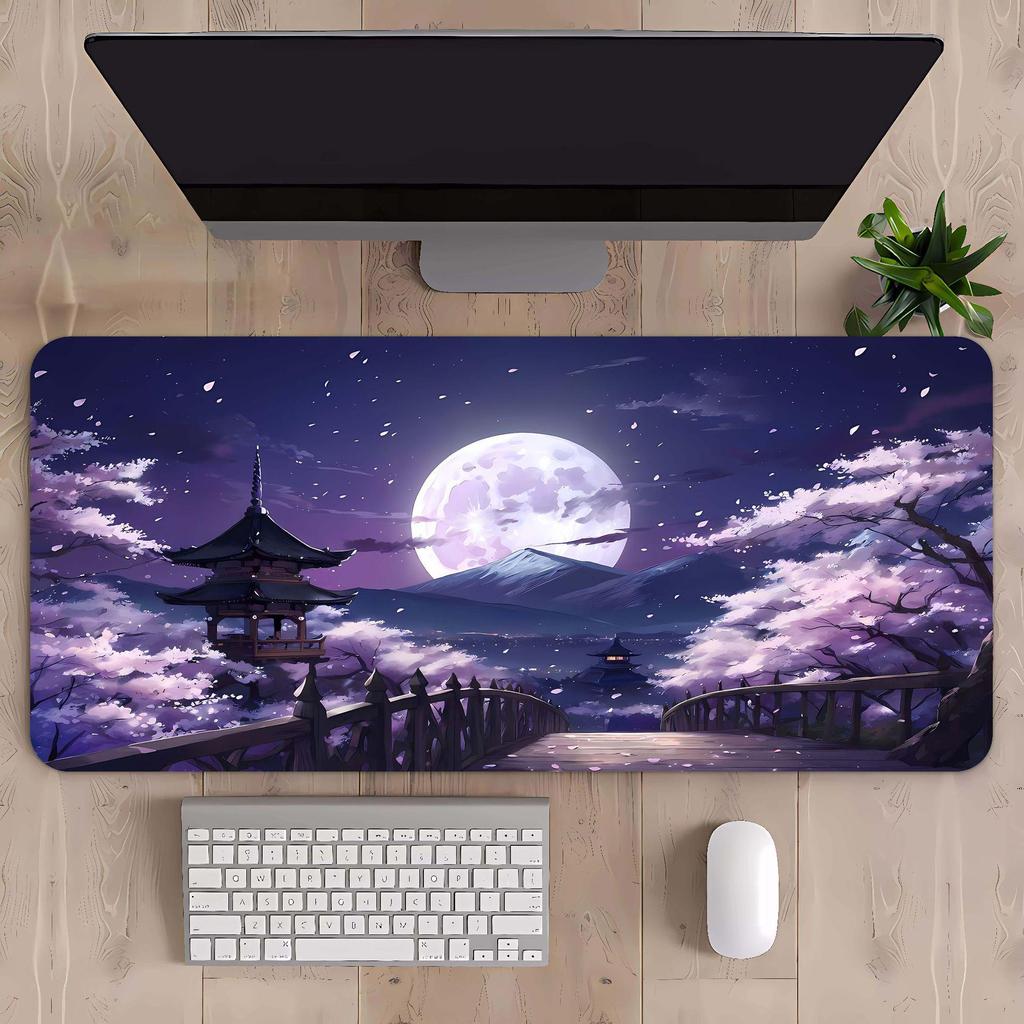 Extra Large Mountain Landscape Mouse Pad with Thickened Lock Edge for Office Desks