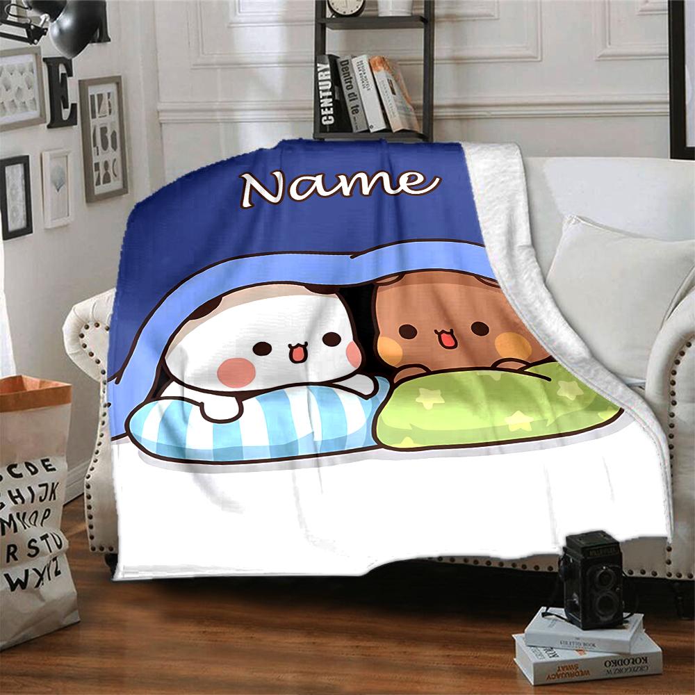 Personalisierter Name Persönlichkeit Bubu Dudu (4) Decke Weich & Warm Sofa Büro Bett Reise Mittagspause Decke, Geschenk Geeignet für Alle Jahreszeiten