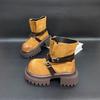 Retro belt buckle thick-soled Martin boots for women's 2025 new fashionable versatile casual and comfortable rhubarb boots