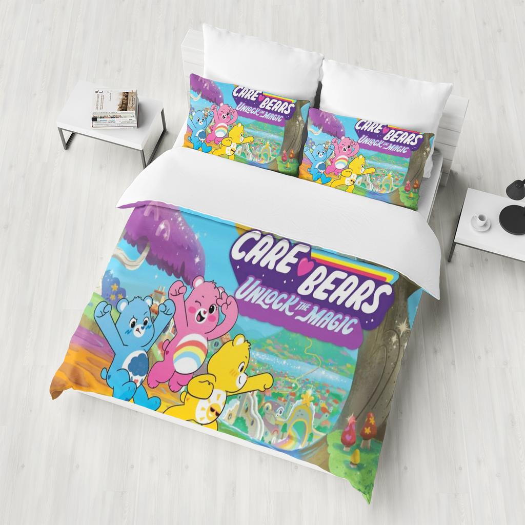 Care Bears Anime Bedding Set Duvet Cover 1009 Polyester Suitable For Children And Adults 3-Piece Set