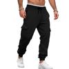 Autumn Winter Men's Fashion Fleece Overalls Multi Pocket Drawstring Sports Casual Jogging Pants