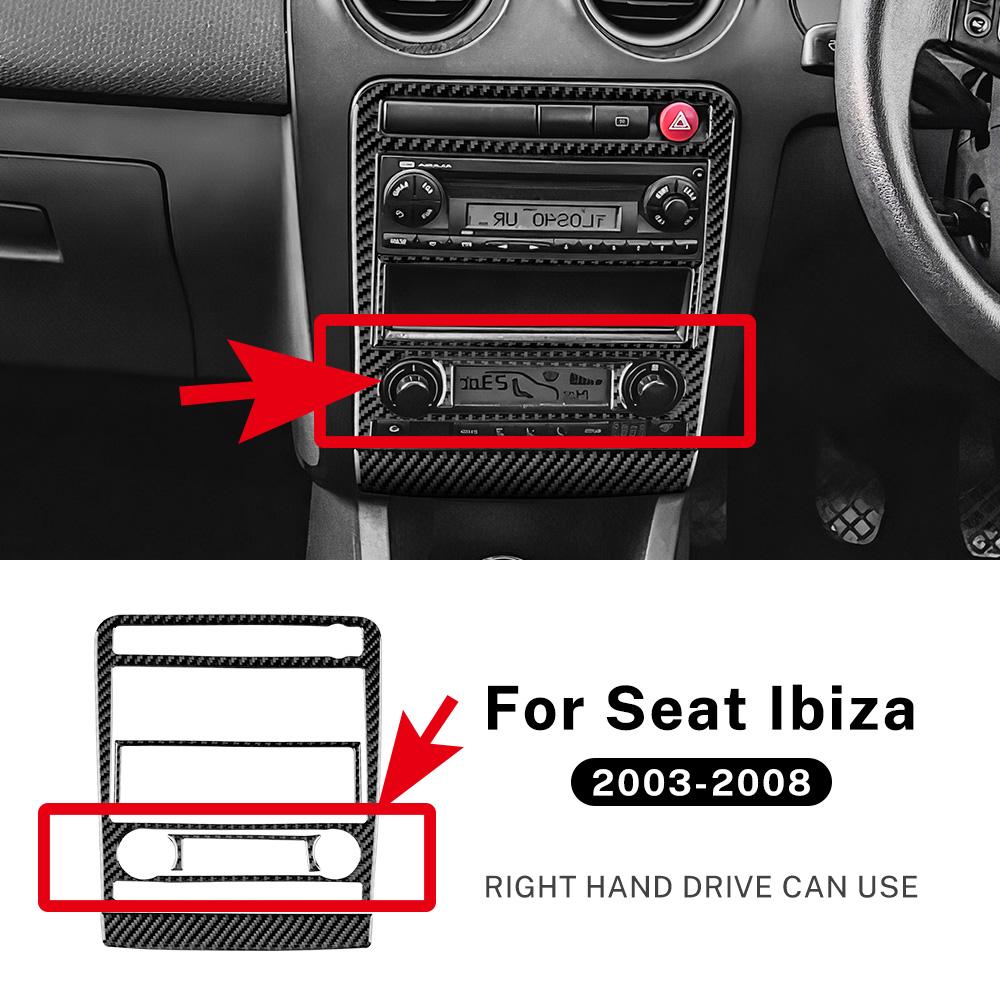 Real Soft Carbon Fiber Sticker For Seat Ibiza 6l 2003 2004 2005 2006 2007 2008 LHD RHD Car Central Control AC Panel Accessories