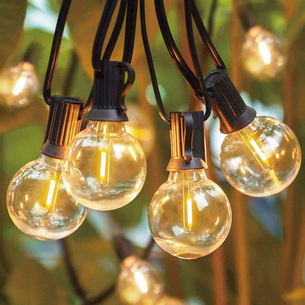 Plastic Bulbs G40 LED Globe String Lights Shatterproof Design Wide Voltage Output Waterproof Bulbs EU US Plug G40 Globe Shape