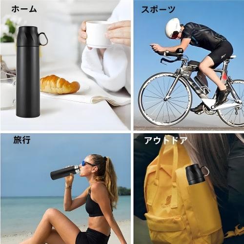 IOLOYU 500ml Stainless Steel Water Bottle with Cup, Heat-Resistant and Leak-Proof, Perfect for Elementary School Students, Girls and Boys, Easy To Cle