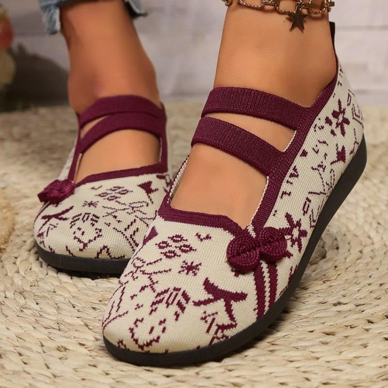 2024 Peach Flower Embroidered Women Canvas Ballet Flats Vintage Comfortable Chinese Style Ladies Casual Fabric Flat Shoes