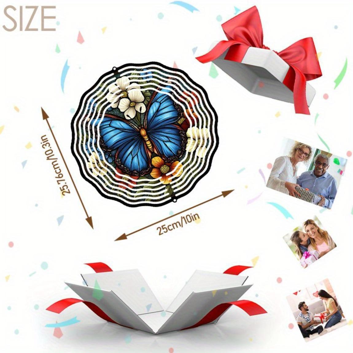 

Blue Butterfly Floral Mandala Metal Wind Chime Outdoor Garden Patio Yard Decor No Electricity Needed Christmas Thanksgiving Gift