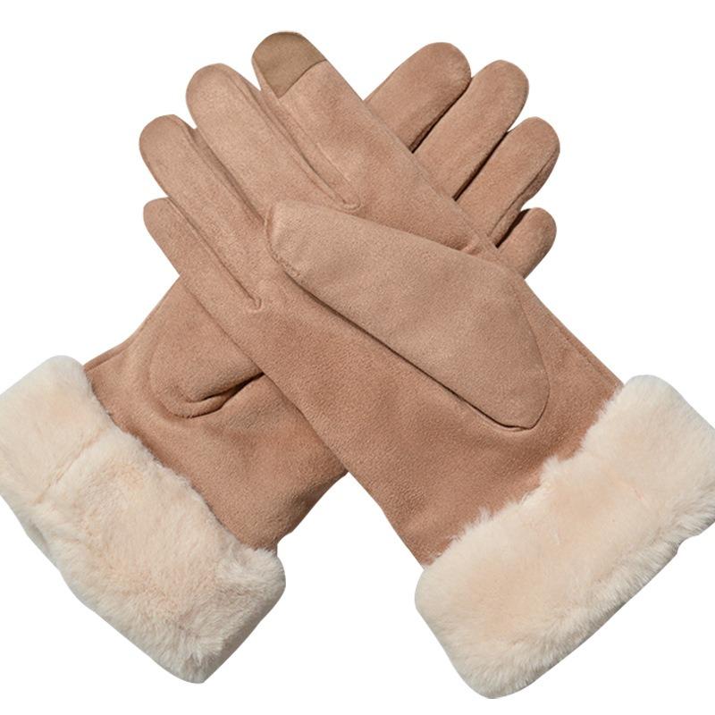 

Winter outdoor riding gloves thickened and velvet warm index finger touch screen, adult gloves