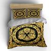 Baroque Gold Floral Pattern Bedding Duvet Cover Set  (1*Duvet Cover 2*Pillowcases, Without Duvet Insert)