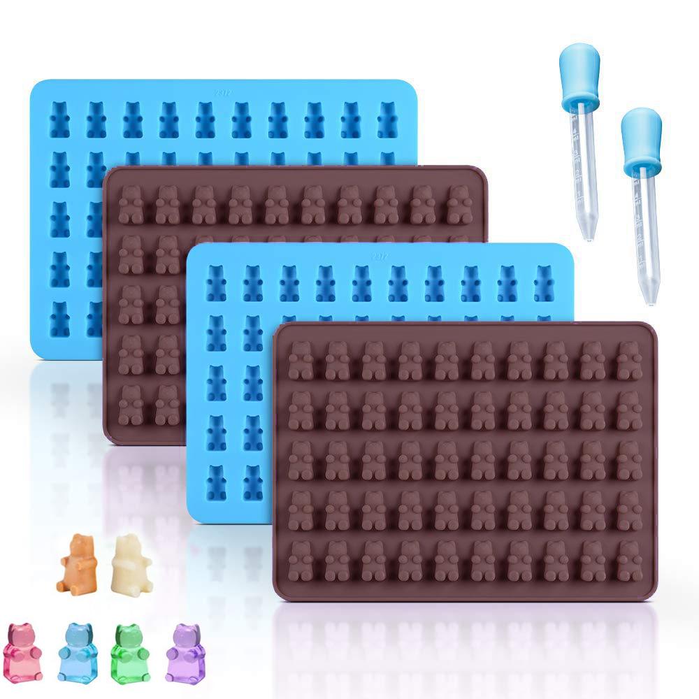 

50-Piece Food Grade Silicone Chocolate & Gummy Bear Mold Set for DIY Baking Chocolate Color