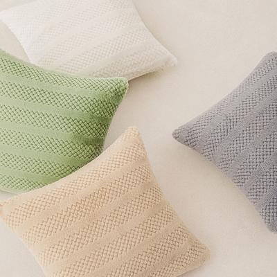 New Flower-cutting Rabbit Hair Pillow Solid Color Cream Style Corn Kernel Plush Pillow Case Living Room Sofa Cushion Waist Pillow
