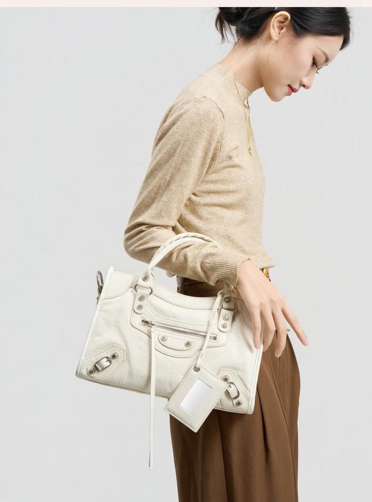 Trendy Sassy Retro Leather Studded Crossbody Motorcycle Bag - Large Capacity Tote