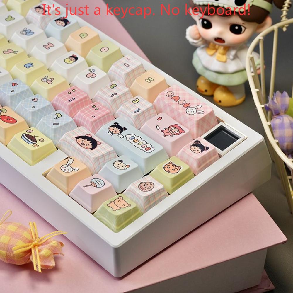 Kleine Maruko Süße Tastenkappe PBT 130 Tasten Cherry MOA Anime Cartoon Thema Geeignet für Mx Gateron Kailh Schalter Mechanische Tastatur