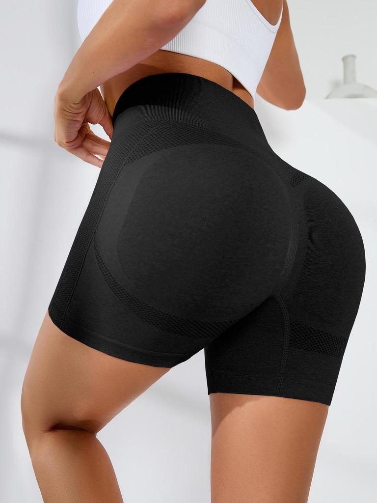 Women's Quick-Dry High Waist Seamless Yoga Shorts - Peach Butt Fit for Fitness and Running