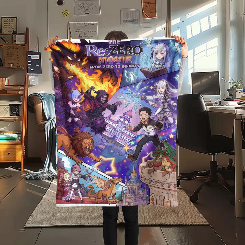 ReZero Starting Life In Another World designPrint Flannel Blanket, High Quality Comfortable for All Seasons, Home Decor, Warmth and Comfort