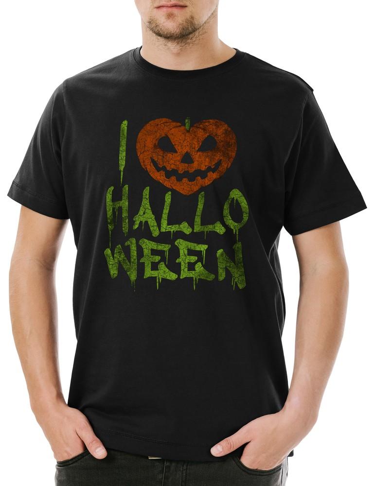 I Love Halloween Mens T-Shirt Pumpkin Face Lantern Samhain Pumpkin Soup