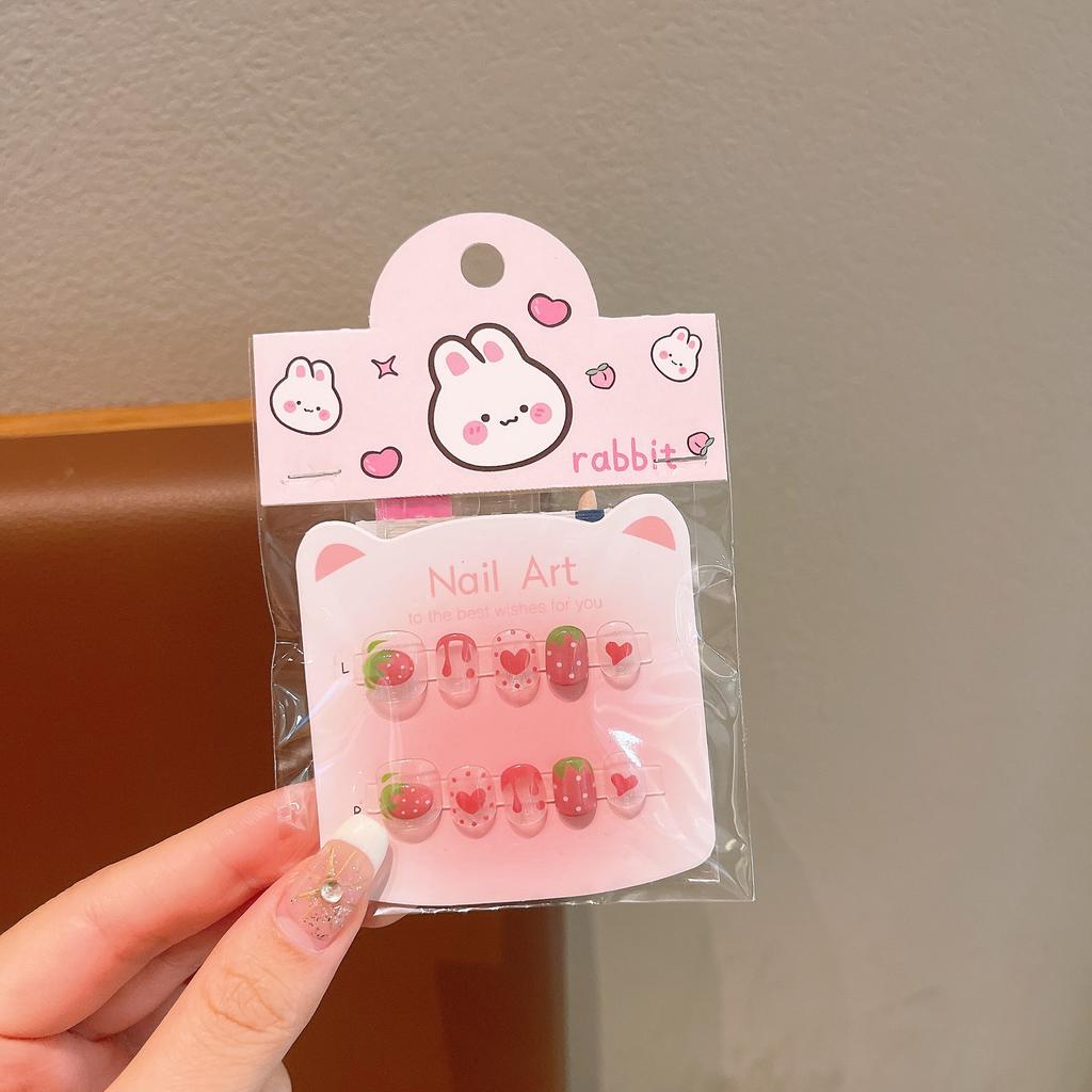 Cartoon Children Wearing Nail Pads Little Girl Jelly Glue Removable Nail Sticker Girl Gift Toy Nail Sticker
