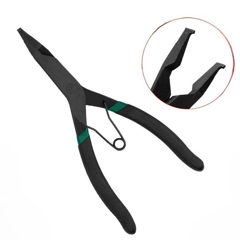 Car Snap Ring Pliers Carbon Steel Flat Nose Circlip Pliers With Central Spring For Gearbox Maintenance Special Circlip Pliers