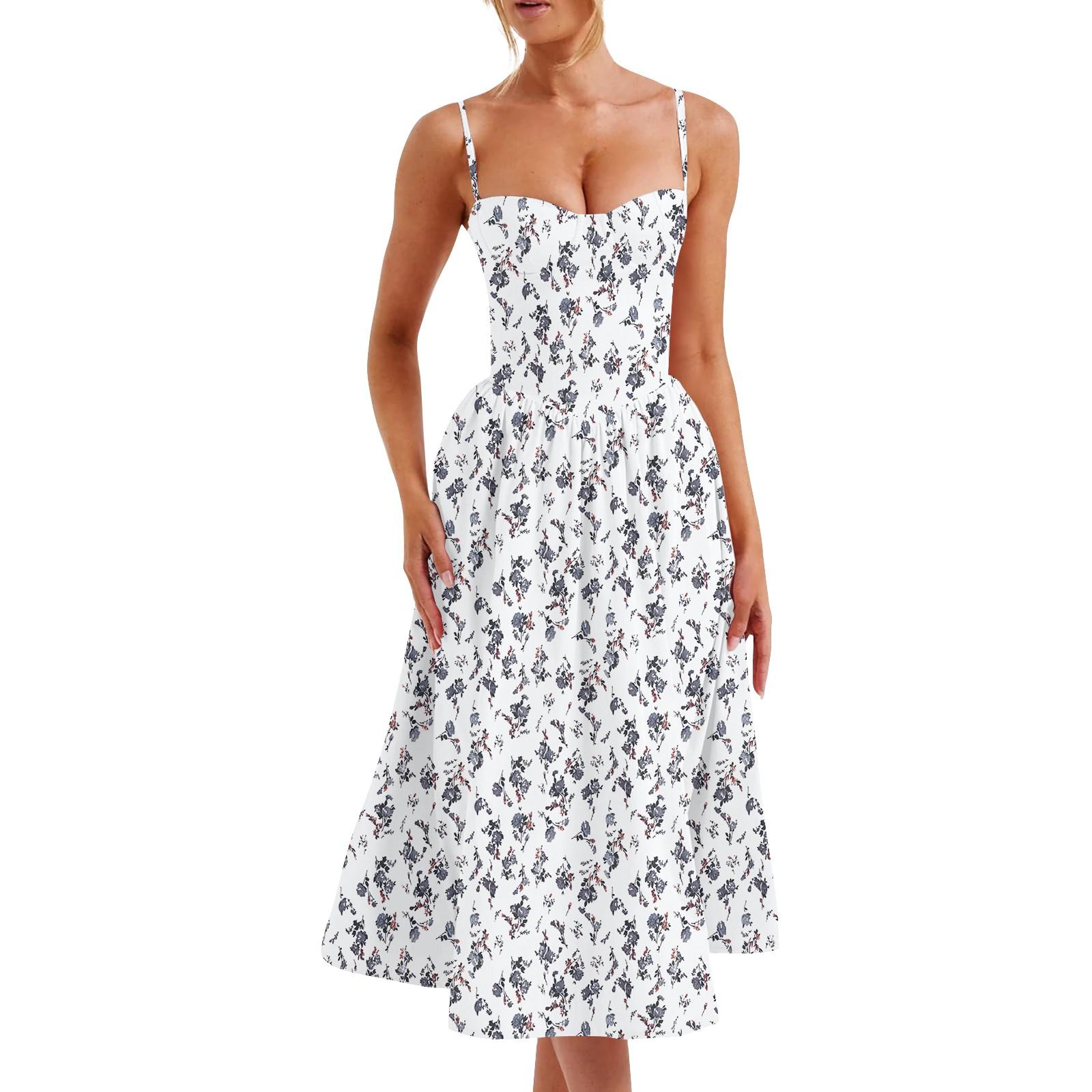 

Женское летнее сексуальное платье средней длины с тонкой талией, юбка на подтяжках для женщин M фиолетовый