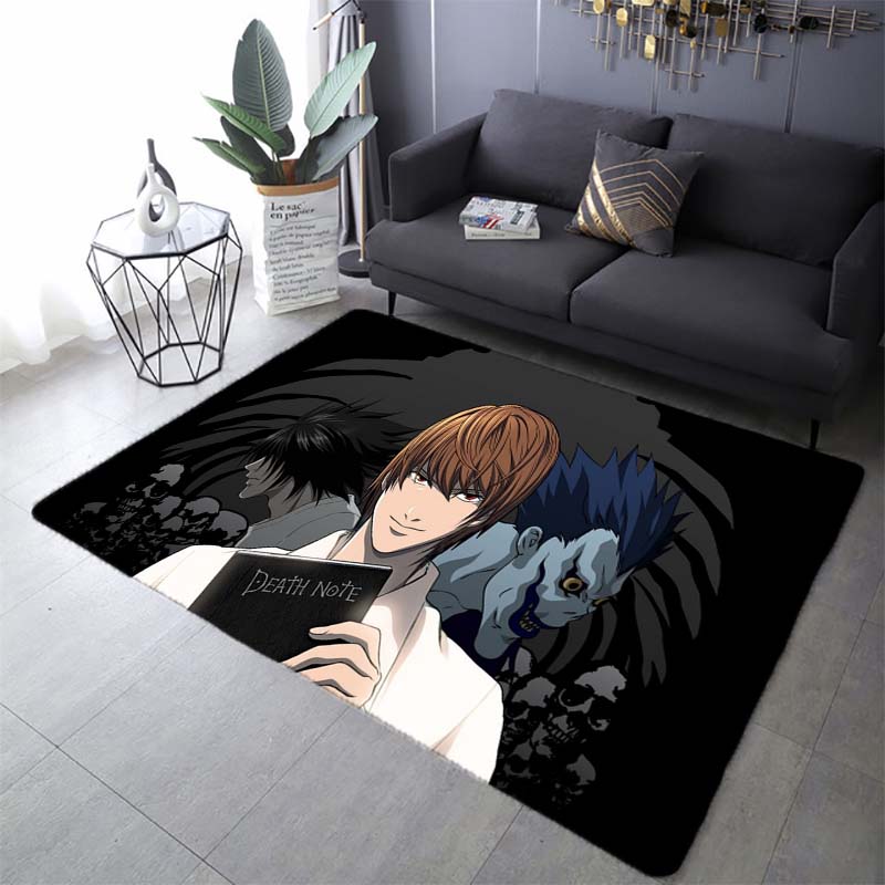 Death Note Comic Printed Carpet Living Room Bedroom Area Rug Coffee Table Carpet Anime Mat Cartoon Rug Anti-slip Home Decoration