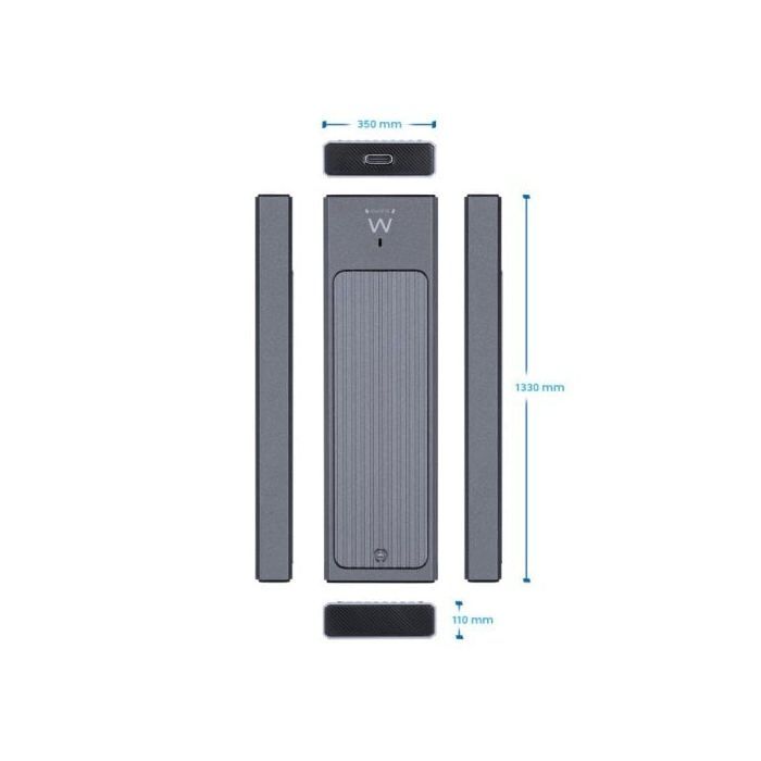 Caja externa M.2 Ewent EW7022 Aluminio Gris USB 3.2 Gen2 Alta velocidad Compacta