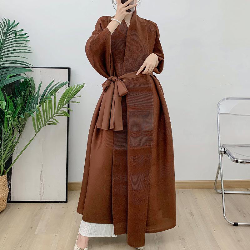 Brand Women's Plus Size Color Block Batwing Sleeve Long Trench Coat