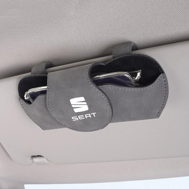 Auto Brillenetui Auto Sonnenblende Brillenhalter Sonnenbrillenclip Zubehör Aufbewahrung für Seat FR Leon Ibiza Altea Exe 5f Mk2 Mk3