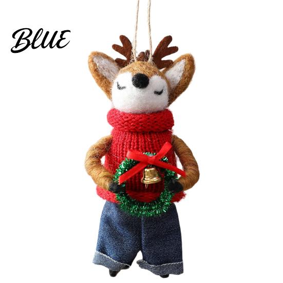 Charming Christmas Tree Decoration Cute Handmade Wool Mouse Ornament Embellishments Felt Mice Hanging Needle Ornament