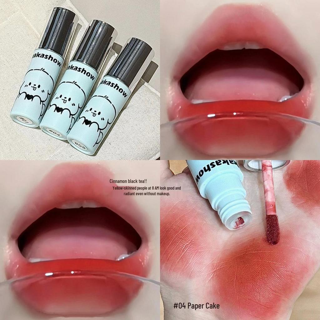 Kakashow Cloud Mousse Lip Glaze - Matte Foggy Autumn/Winter Peach Cream Apricot Whitening Nude Lipstick, Natural Look.