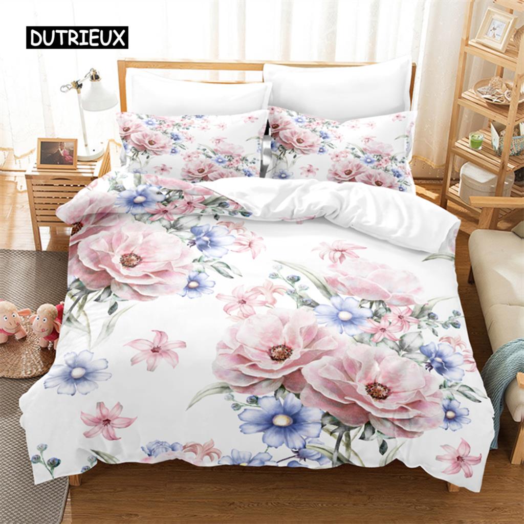 Beautiful Flowers Bedding Set Duvet Cover Set 3d Bedding Digital Printing Bed Linen Queen Size Bedding Sets Fashion Design