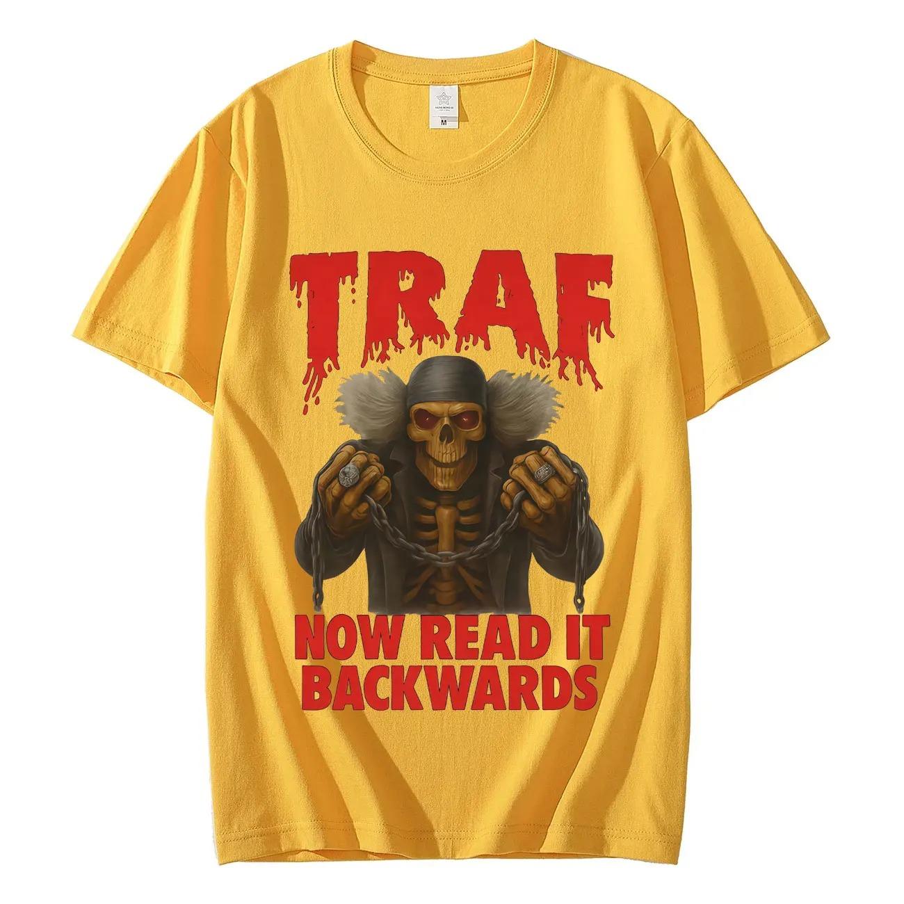 

FART TRAF Spelled Backwards Funny Meme Themed Graphic Tshirt Gothic Fashion Style High Quality 100 Cotton Oversized Unisex 4XL