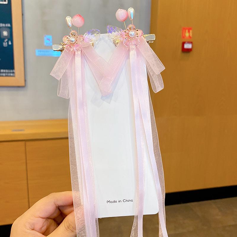 Mid-Autumn Hanfu Fairy Hair Clip - Women's & Children's Ancient Style Floral Tassel, Sweet Accessory for Girls