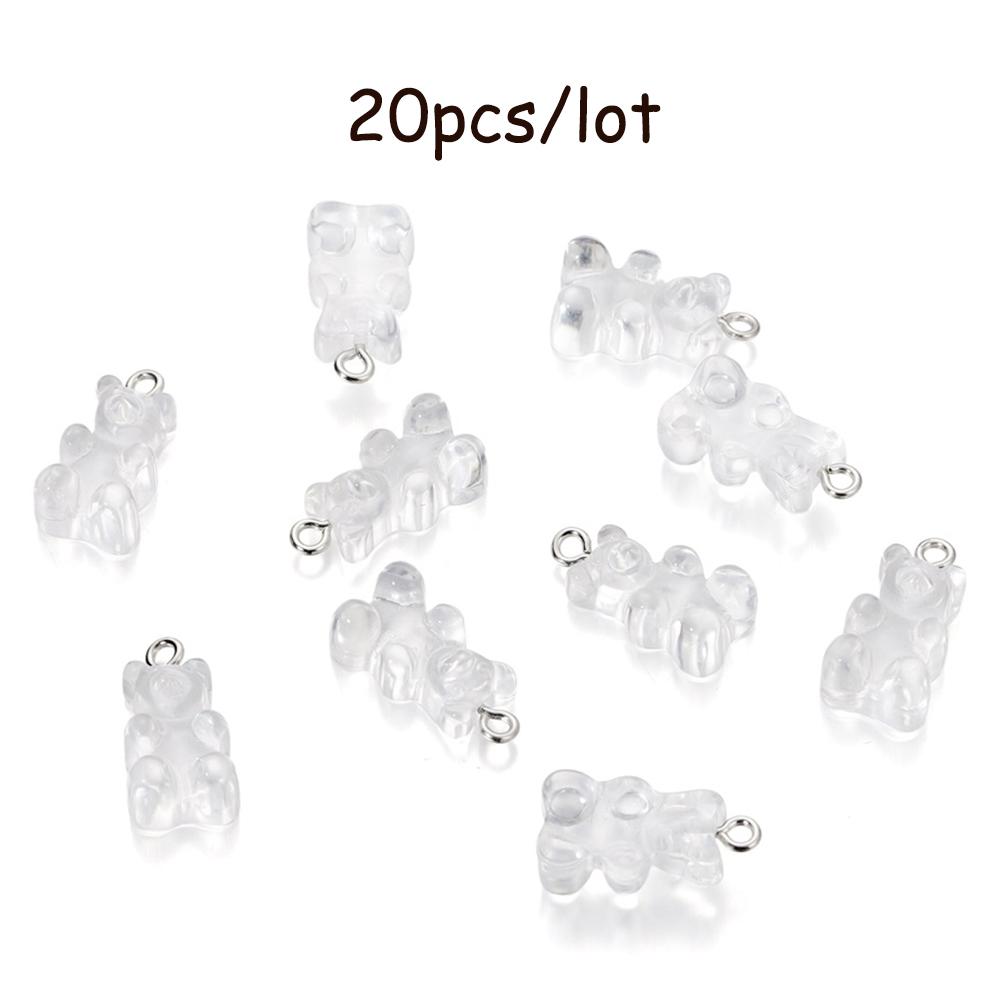10/20Pcs Candy Bear Pendant Charms for Necklace Bracelet Earrings Jewelry Making Diy Findings Resin Bears Christmas Making