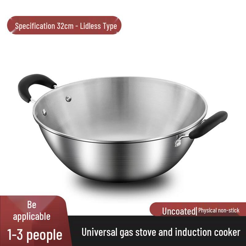 Zijin Heshi Non-Stick Refined Iron Wok with Double Handles