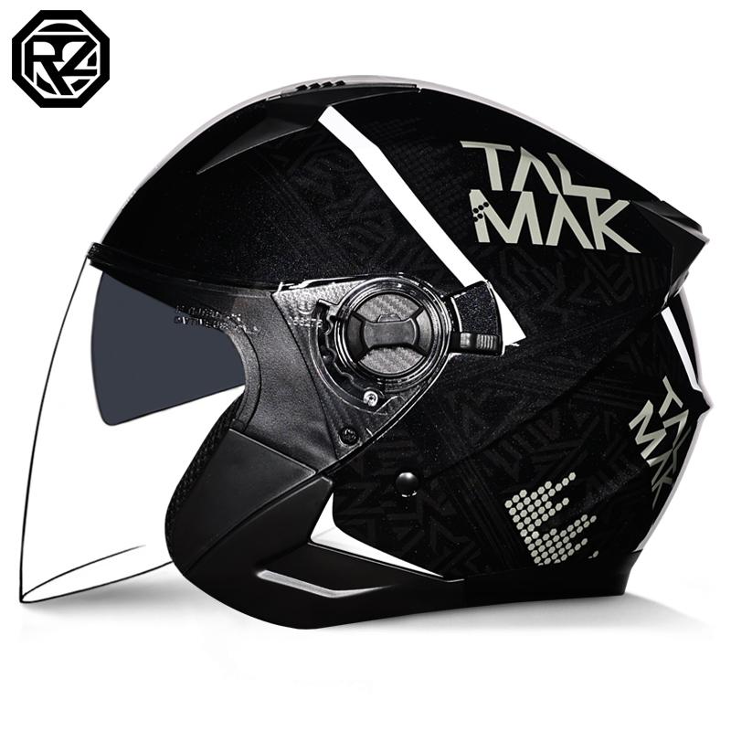 ORZ Motorcycle Helmet Half Face Double Lens Moto Four Seasons Men Women Street Fashion Helmet Capacete De Moto Safety