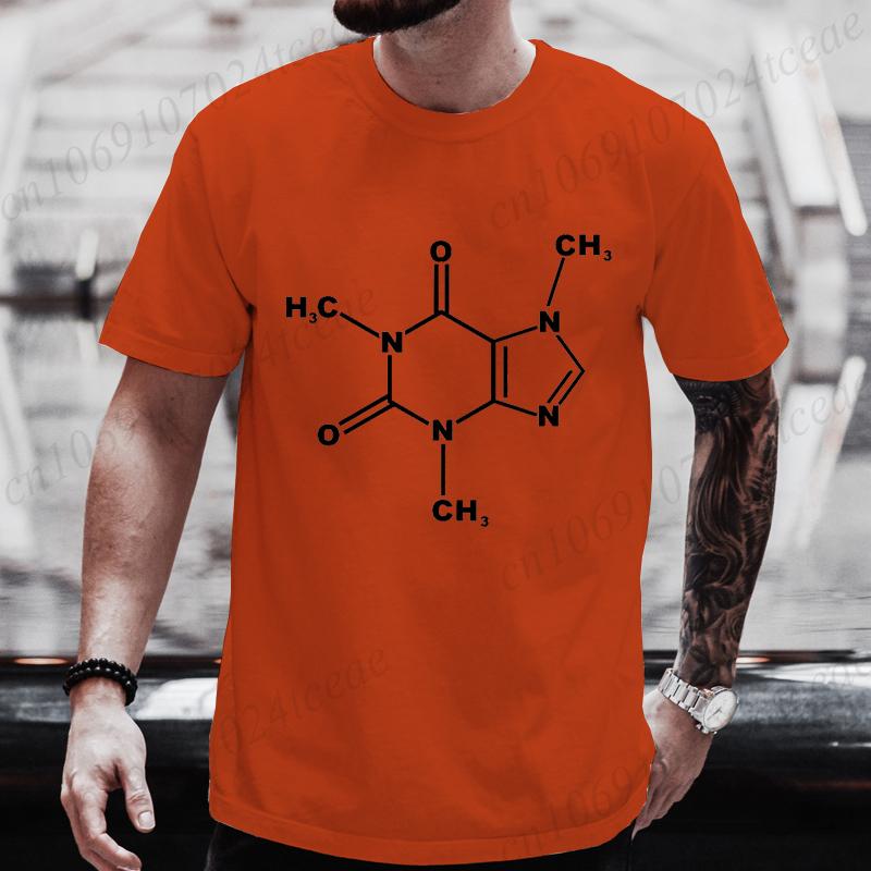 Koffein Kaffee Molekül Unisexs Tee T-Shirt Wissenschaft Chemie Grafik T-Shirt Lässige Kurzarm-T-Shirts Hip Hop Streetwear Oberteile