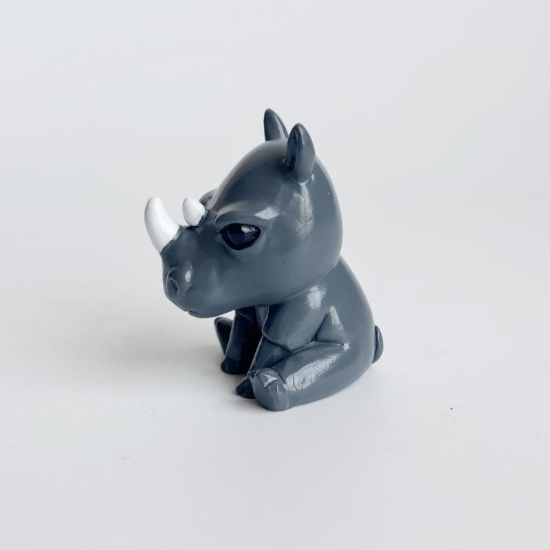 

Злая статуэтка носорога из смолы, украшение для дома и офиса, настольные украшения