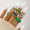 New dark hip-hop skull spider card exaggerated retro ring 24-piece set punk ring jewelry