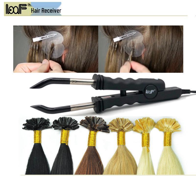 LOOF Schneller Hitzeschmelzgerät für Haarverlängerungen mit konstanter Temperatur, 618 Zange, Clips, Europäische & Amerikanische Stecker