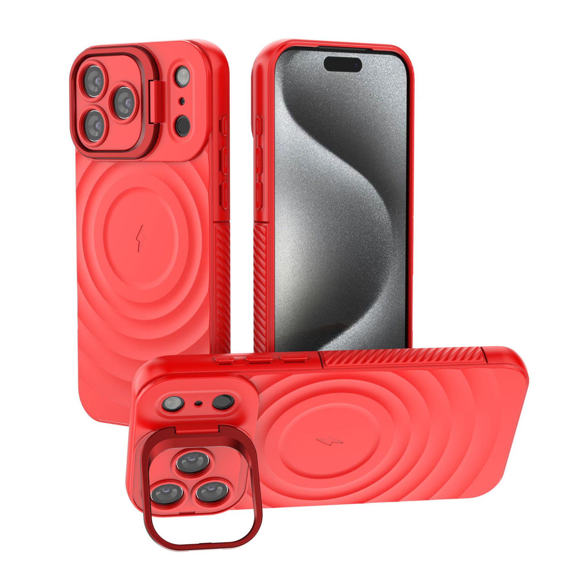 

iPhone 17 Pro Max Case: Wave Pattern Anti-Drop, Lens Cover, Invisible Stand iPhone 13 червоний