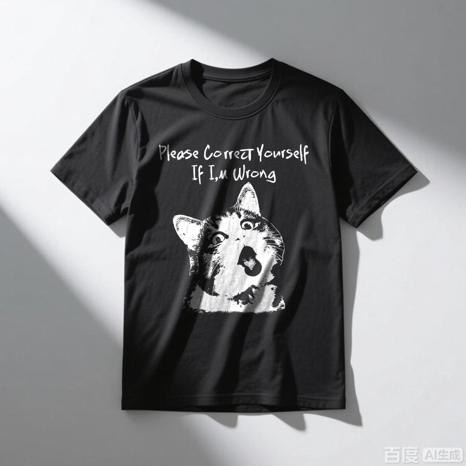 Funny Cat Meme T-Shirt, Viral Internet Humor Graphic Tee, Unisex Cat Lover Shirt S