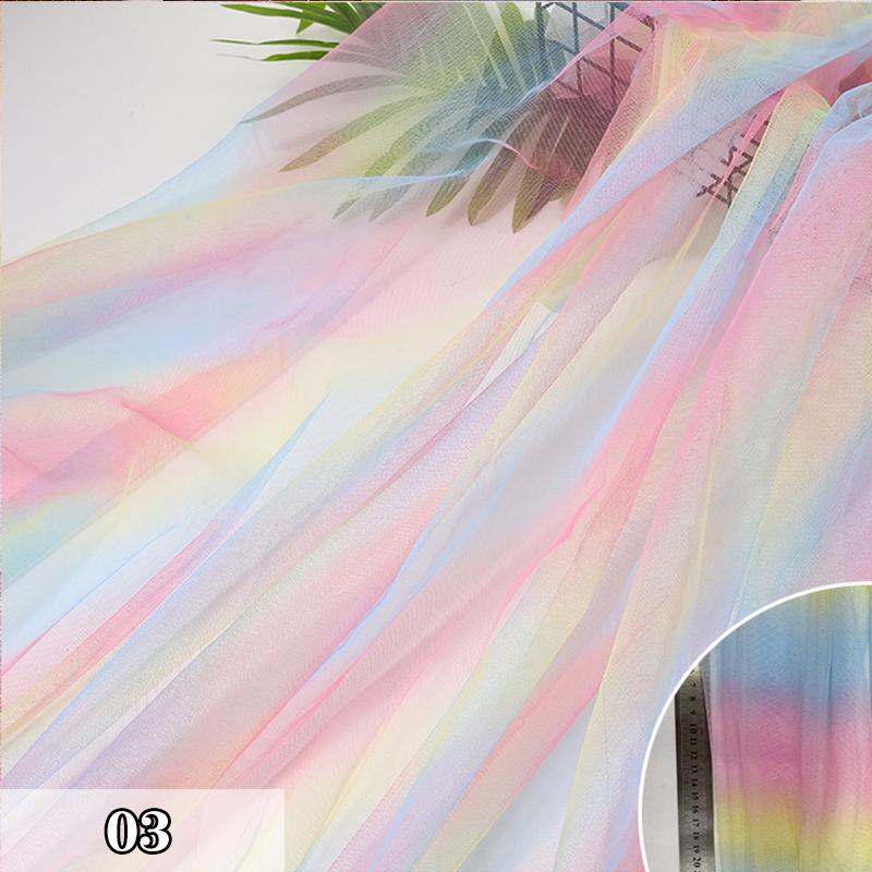 4/6/8/10 Yard Colorful Gradient Rainbow Mesh Fabric Rainbow Tulle Fabric For Diy Tutu Skirt Princess Dress Wedding Party Decor