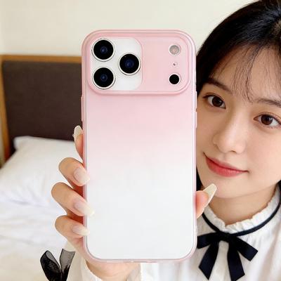 Luxury Gradient Color Transparent Case For iPhone 17 Air 16 16E 15 14 13 Pro Max Plus Hard PC Cover Matte Ultra Thin Shell Girl
