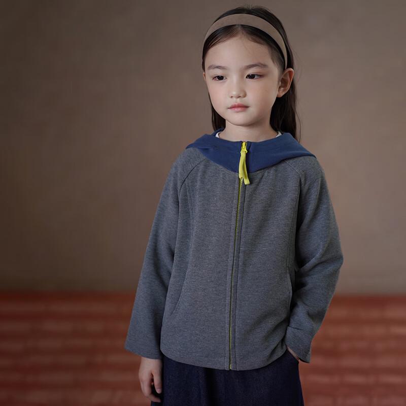 Unisex Kids  Casual Hooded Zipper Sweatshirt Jacket 160