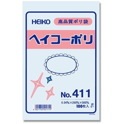 Shimojima Heiko Plastic Bag Heiko Poly Thick No String 100 Pieces 006618100 Width 200 Height 300mm No.411 0.04mm