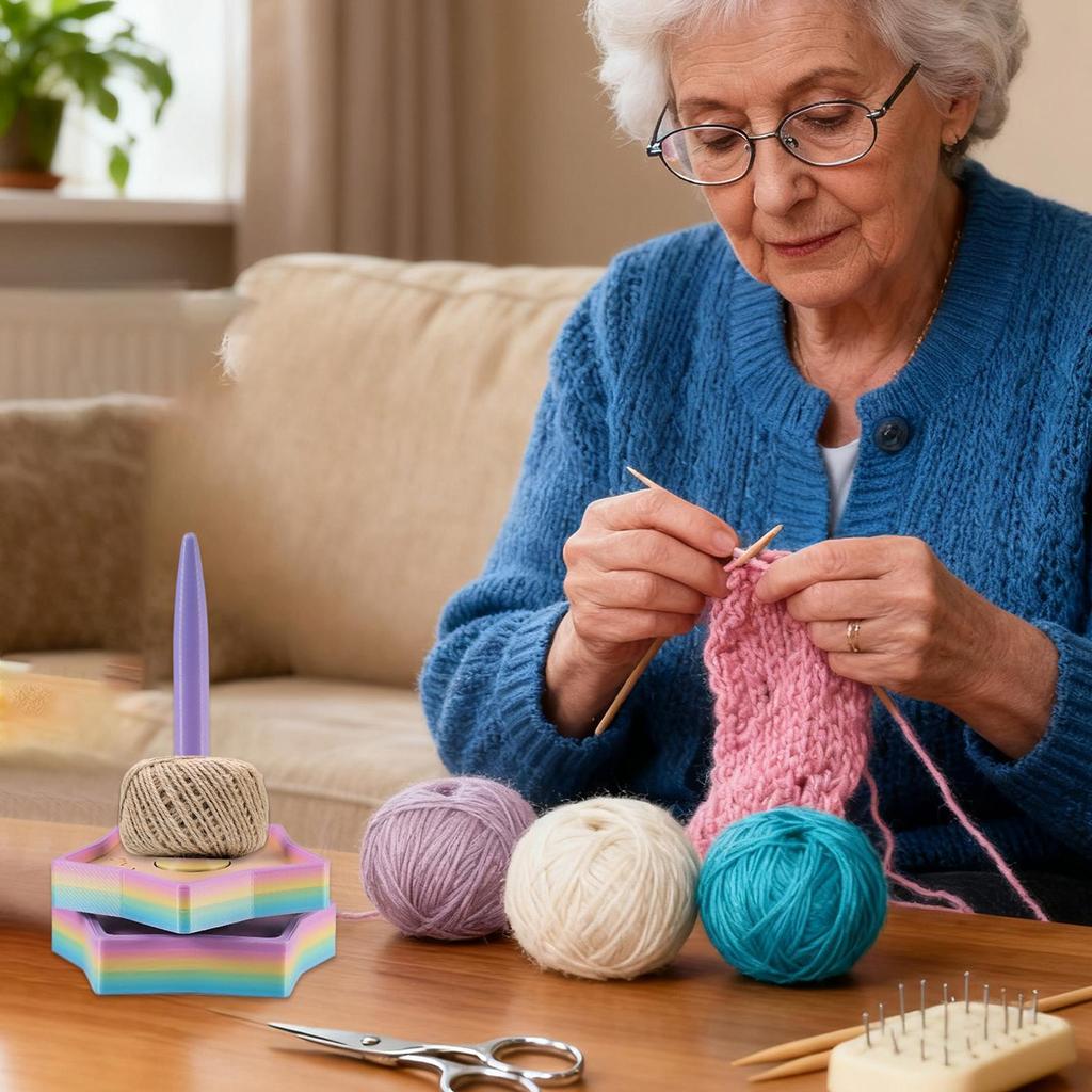 Yarn Holder For Knitting Smooth Bearing Storage Organizer With Rotating Mechanism 3d Printing Yarn Spool Rack For Women