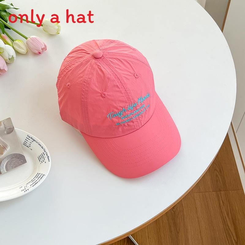 Spring Summer Embroidered Letter Baseball Cap With Sun Protection And Breathable Waterresistant Fabric For Casual Style RoseRed